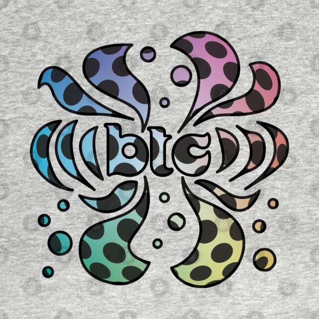 Bitcoin BTC 60s Psychedelic Crypto Design by EnvelopeStudio